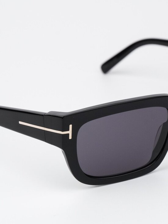 Tom Ford EZRA Women Sunglasses Black Smoke Rectangle FT1075/S 01A NEW AUTHENTIC main image 5